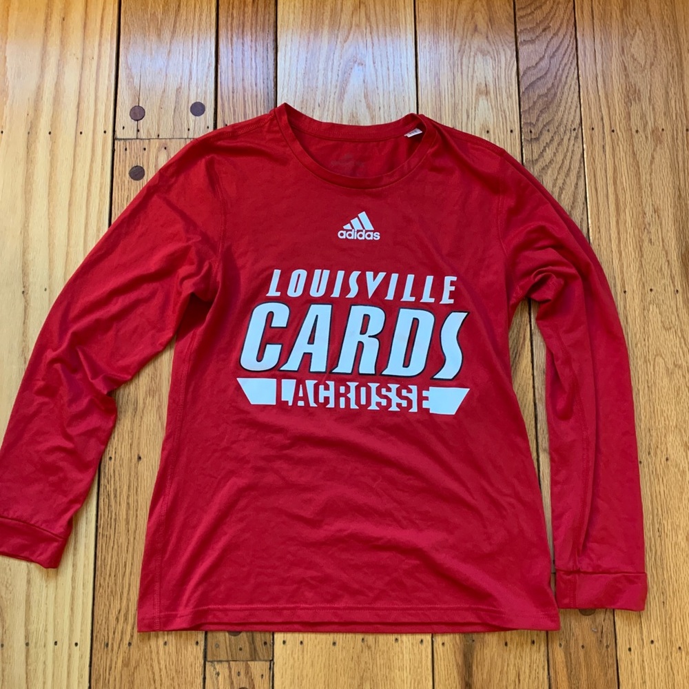 Adidas Louisville Cardinals lacrosse women’s red long sleeve tshirt size S